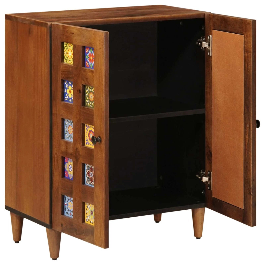 Credenza Noce 60 x 33 x 75 cm Legno di mango massello 4018226