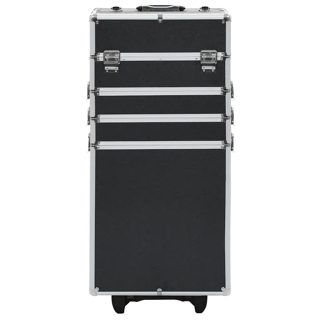 Valigia Trolley per Cosmetici in Alluminio Nero CFW5202679