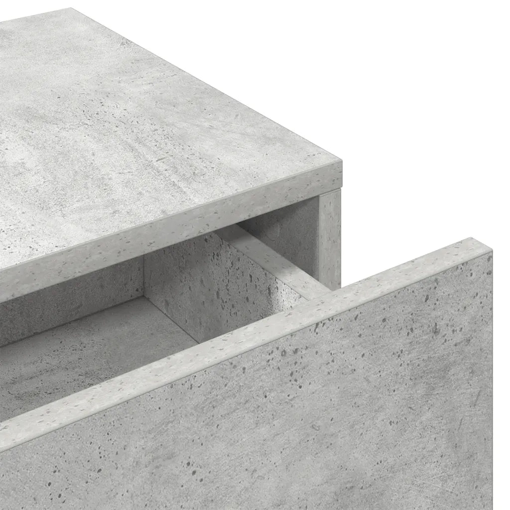 Scaffale a Parete con Cassetti Grigio 100x36x19cm in Truciolato