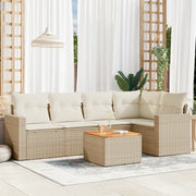 Set Divano da Giardino 6 pz con Cuscini Beige in Polyrattancod mxl 111964
