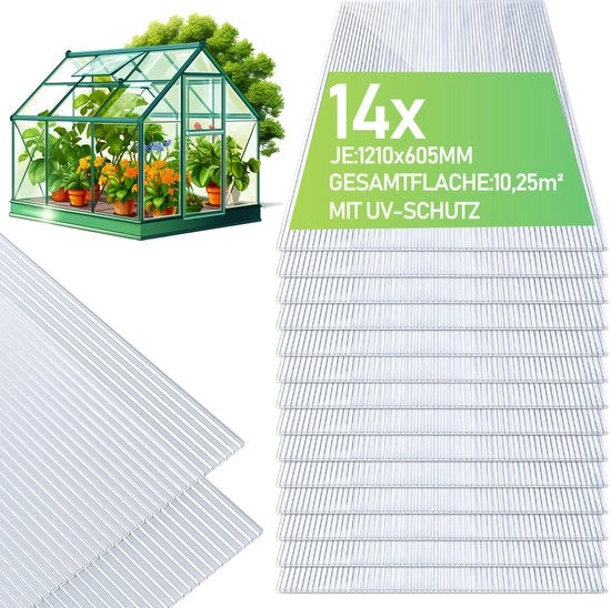 Pannelli di policarbonato trasparente 4 mm 60,5×121 cm 14x