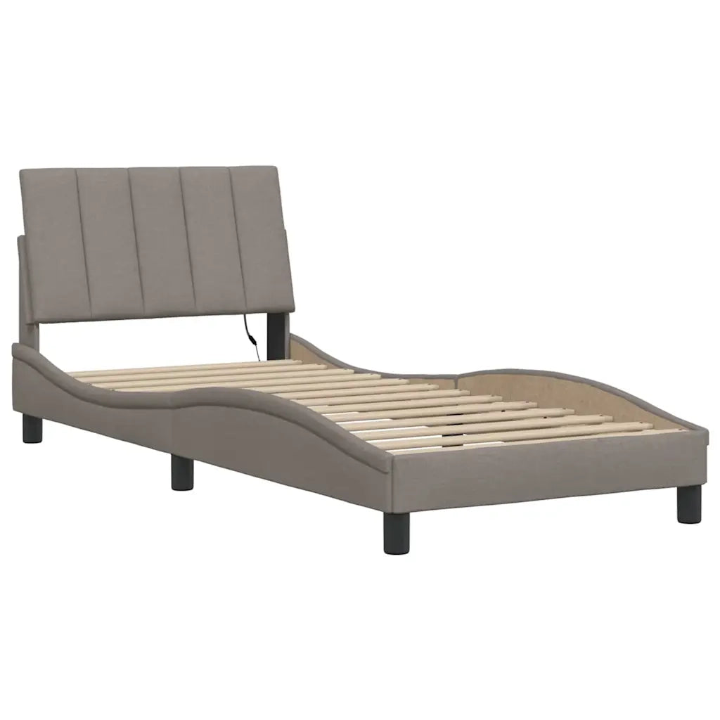 vidaXL Giroletto senza Materasso Tortora 80x200 cm Tessuto