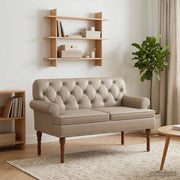 Loveseat con bottoni imbottiti Cappuccino 120 x 65 x 77 cm 42041862