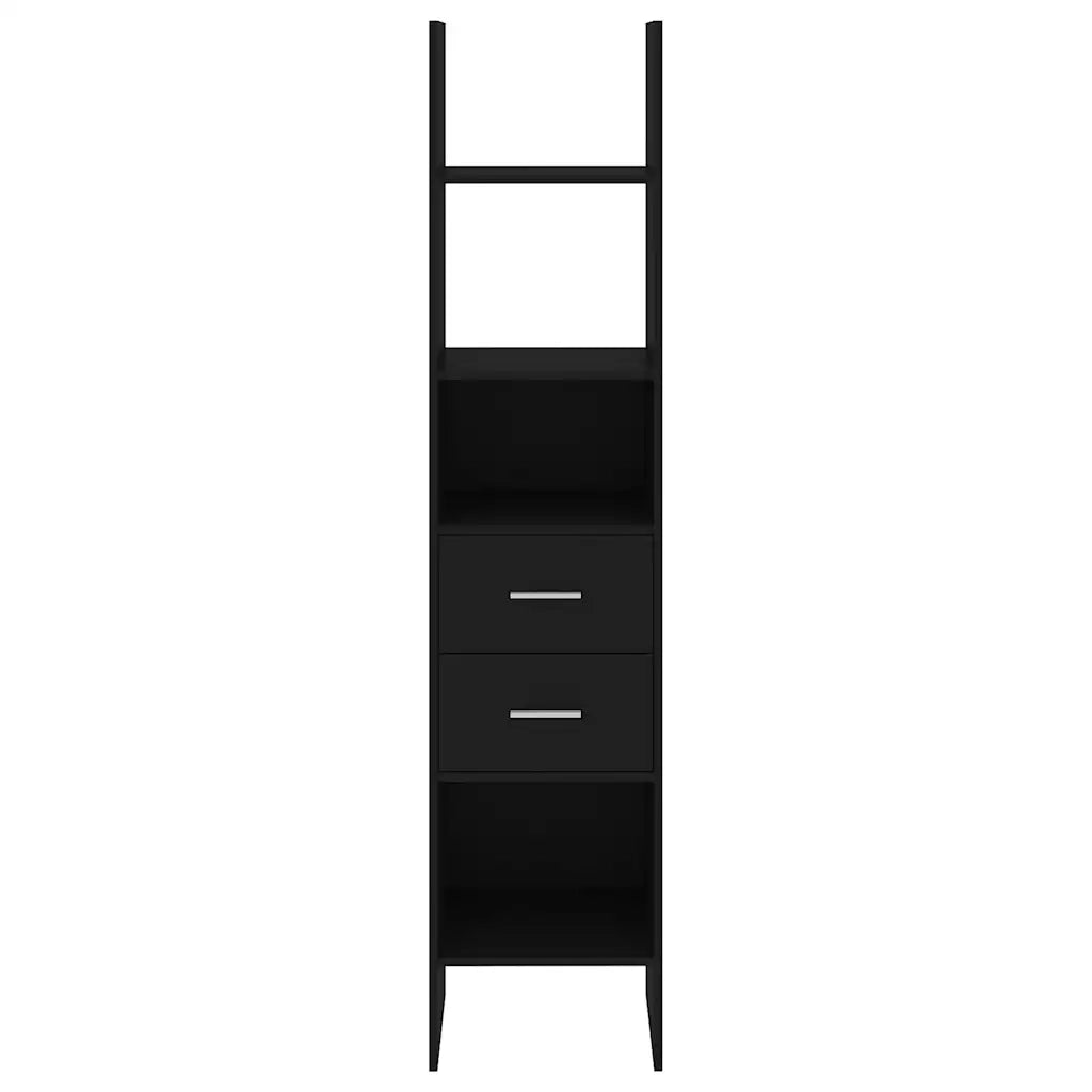 Libreria Nera 40x35x180 cm in Legno Multistrato
