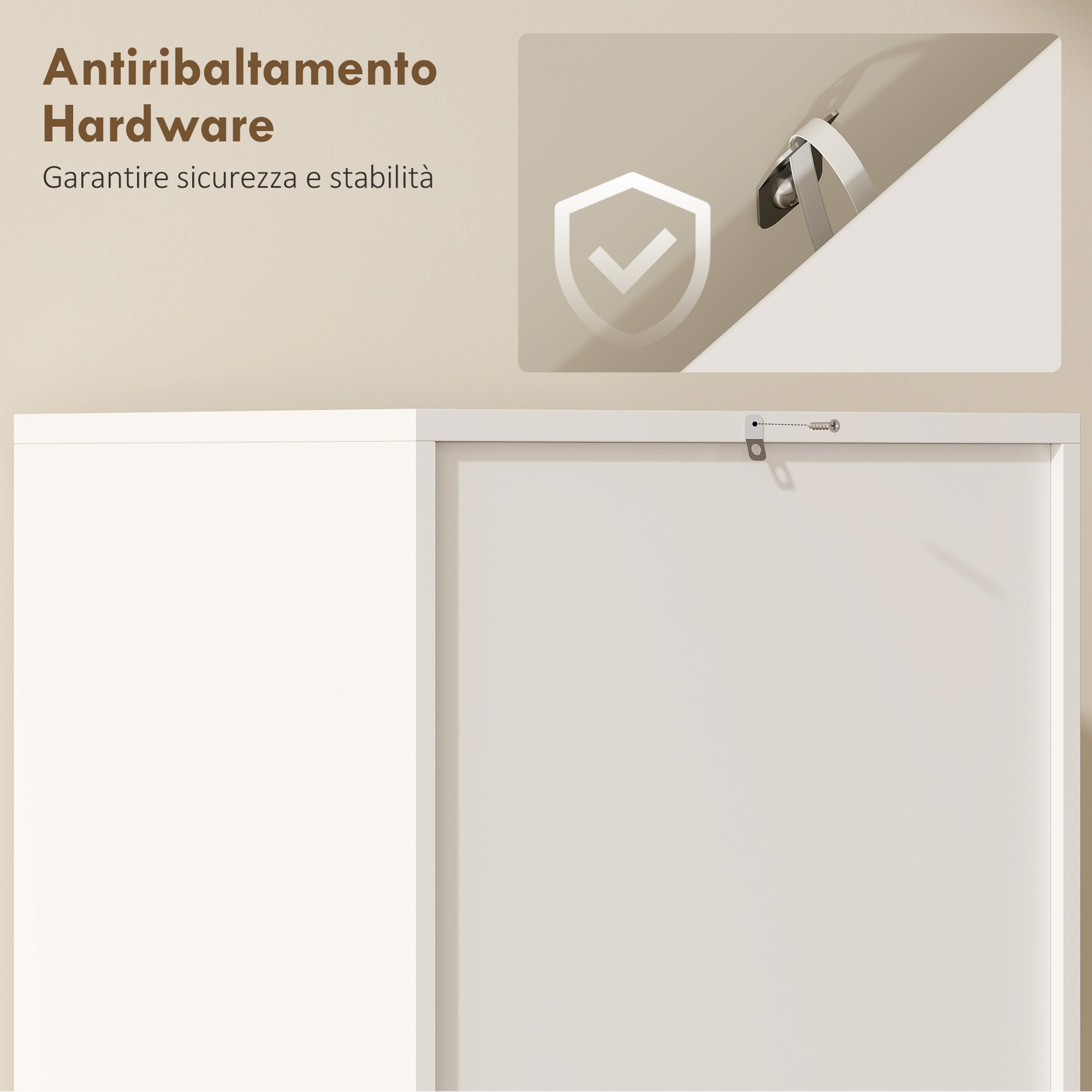 Armadio da Cucina Slim a 5 Ripiani con Spazio Interno Regolabile, in Legno, 40x35x180 cm, Bianco