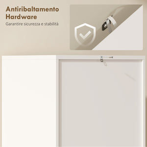 Armadio da Cucina Slim a 5 Ripiani con Spazio Interno Regolabile, in Legno, 40x35x180 cm, Bianco