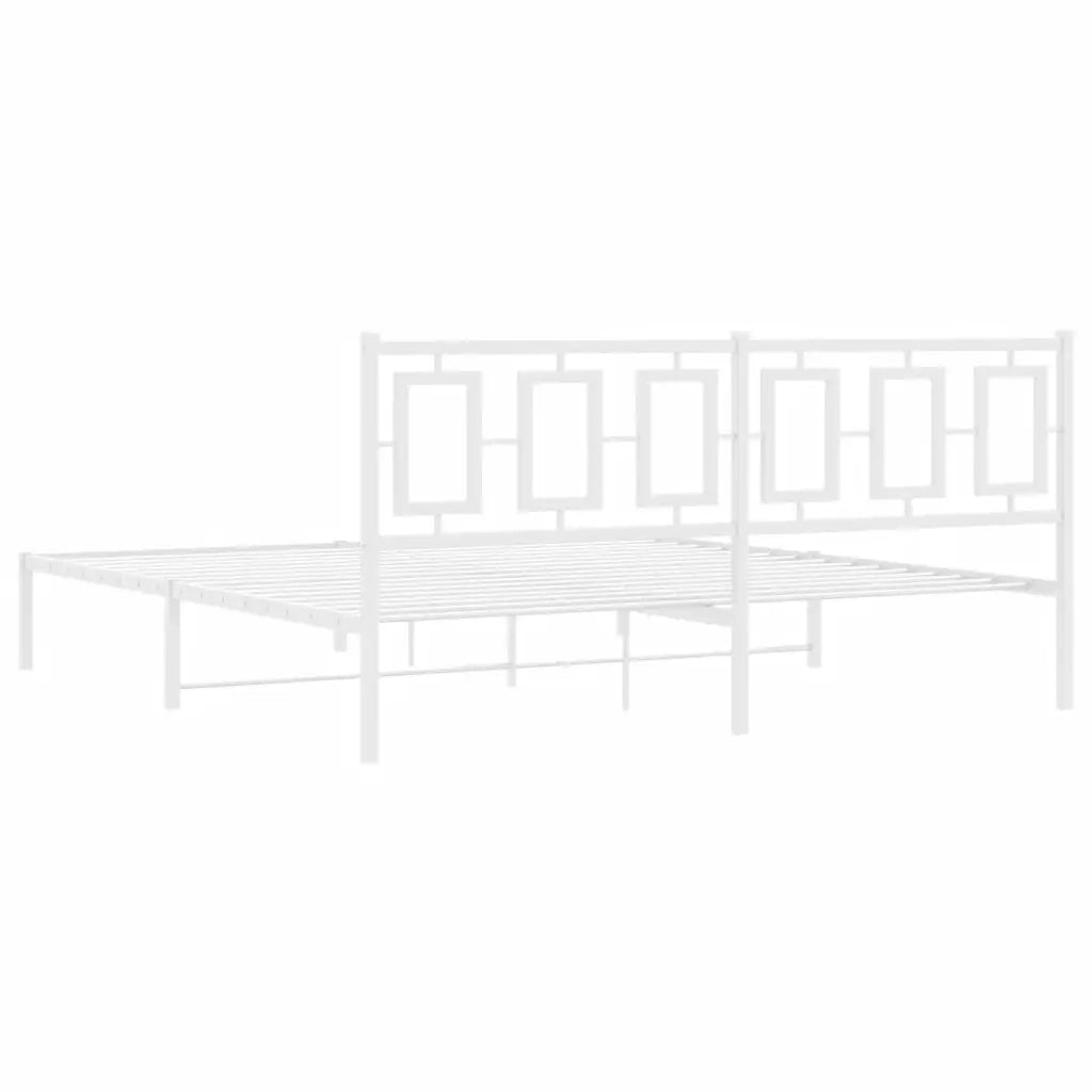 Giroletto con Testiera Metallo Bianco 183x213 cm 374295