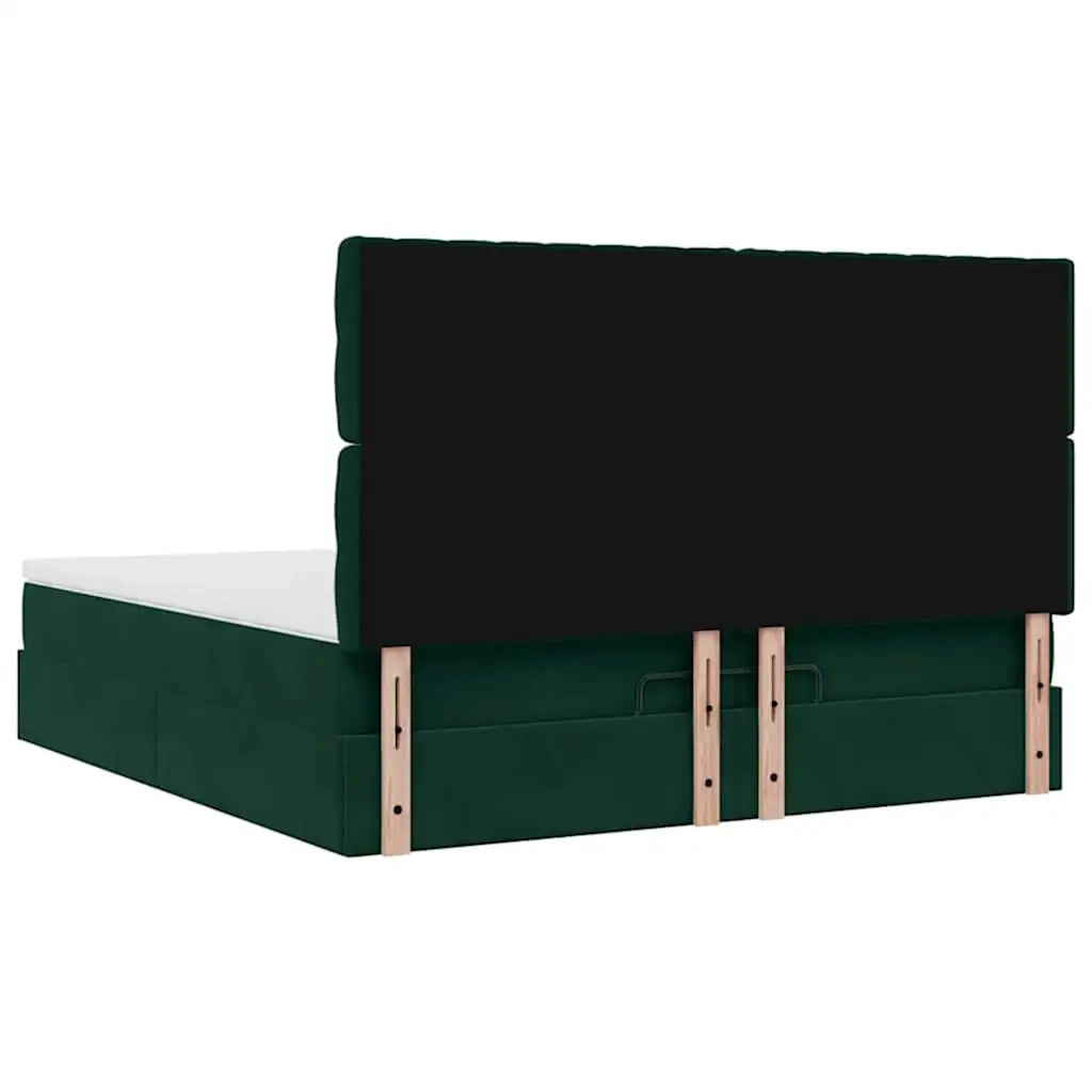 Struttura Letto Pouf con Materassi 200x200 cm Velluto
