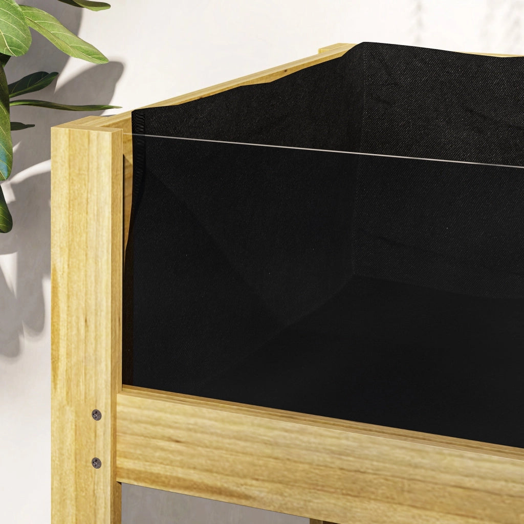 Fioriera Rettangolare 110x50x80 cm da 118L con 2 Fori di Drenaggio e Pareti Trasparenti in Legno di Abete