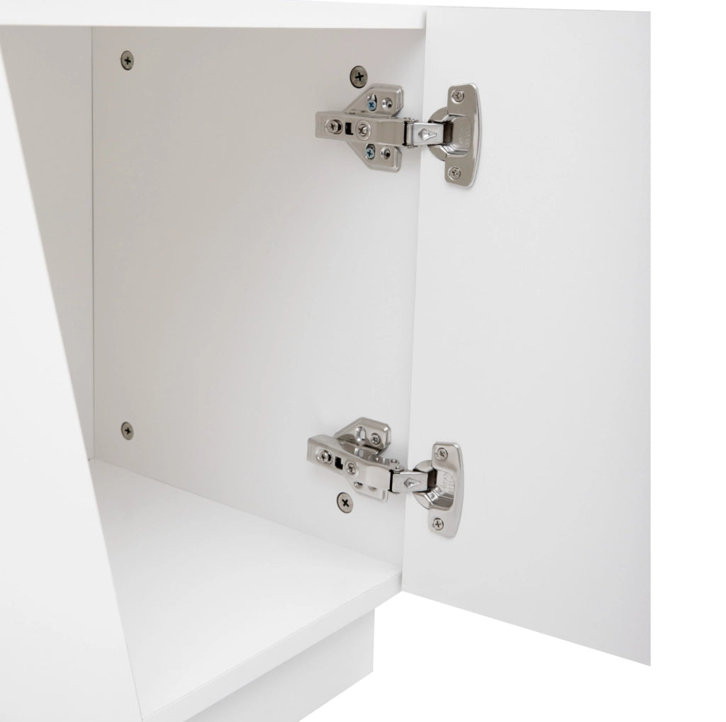 Mobile TV moderno 170x42x37 cm con 4 ante e 2 vani aperti in MDF bianco