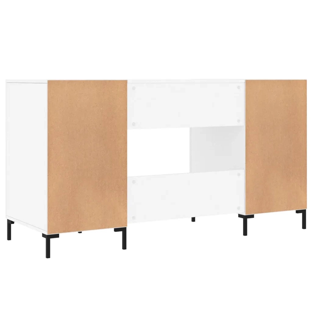 Scrivania Bianca 140x50x75 cm in Legno Multistrato 829548