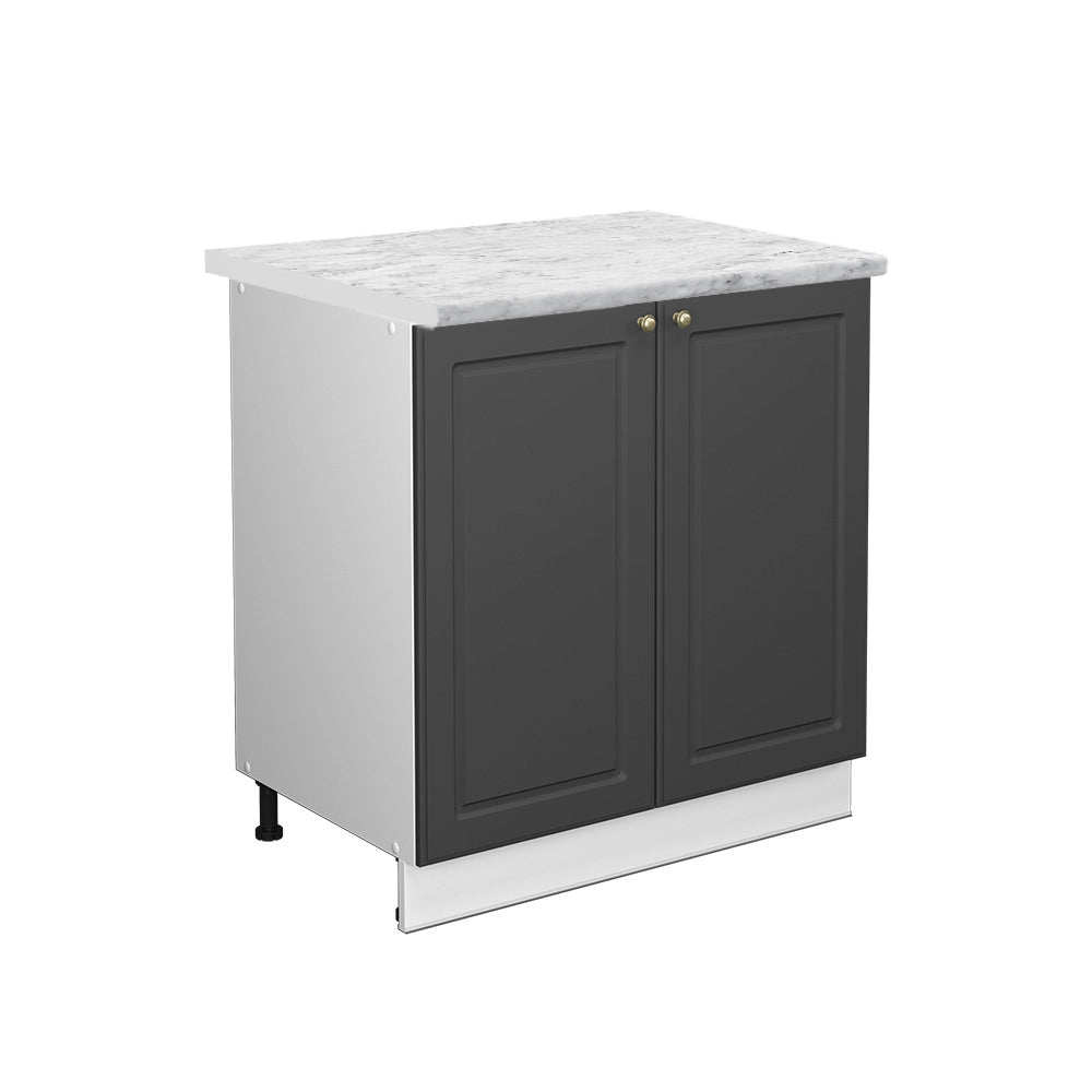 Mobile lavello cucina Fame-Line Antracite-oro/Bianco 80 cm con ripiano, PL Marmo Vicco