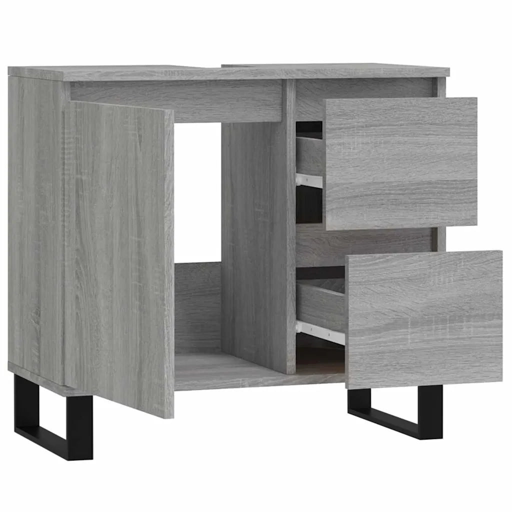 Armadietto Bagno Grigio Sonoma 65x33x60 cm in Legno Multistrato