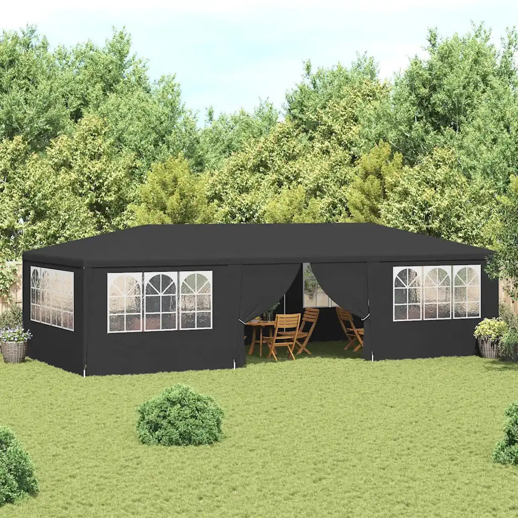 Gazebo | Pergolato Professionale con Pareti 4x9 m Antracite 90 g/m2