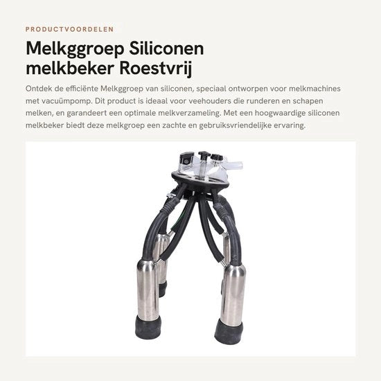 Accessorio per macchina da mungere in silicone/acciaio inossidabile - accessorio per la raccolta efficiente del latte - per bovini/ovini - duraturo e facile da pulire