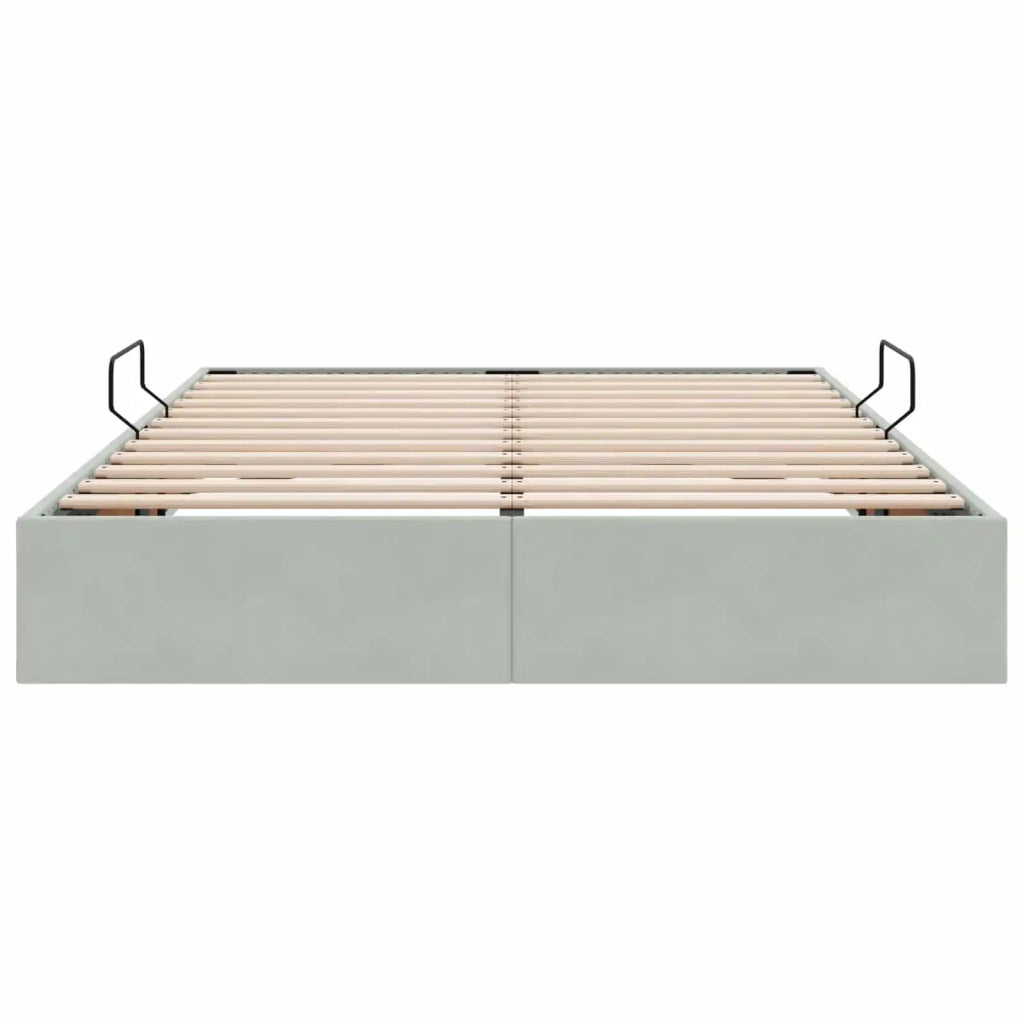 Letto matrimoniale | Letto per adulti | Letto ottomano Grigio Chiaro 140 x 200 cm Velluto