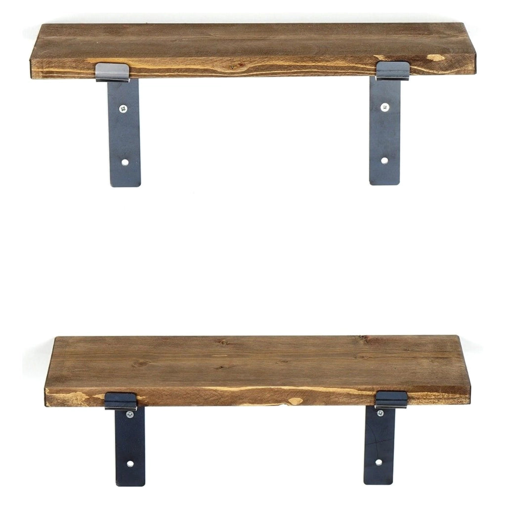 Rende, Mensola 2 Ripiani, 40x14x16h cm Marrone Naturale