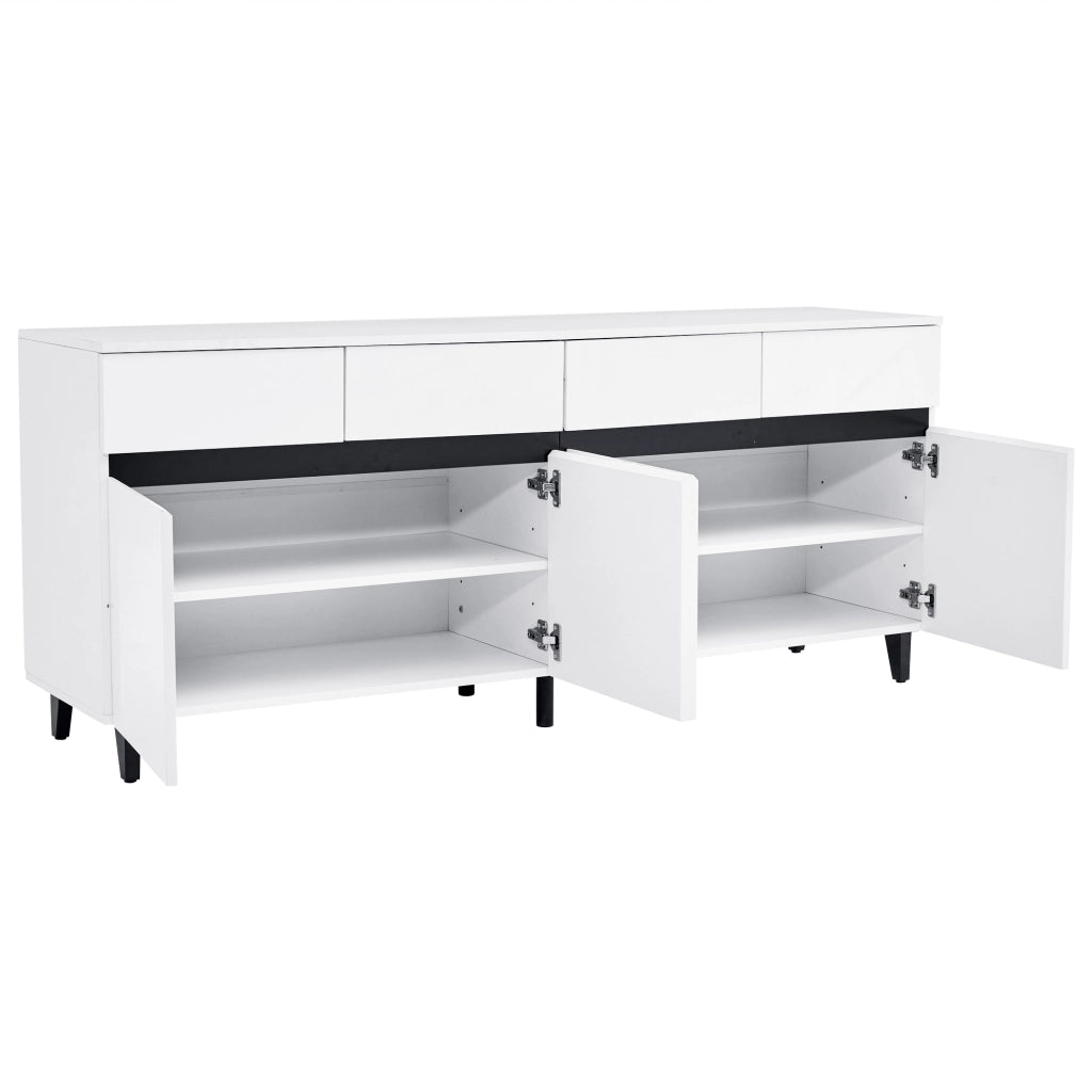 Credenza lucida - Zephmum - 4 cassetti, 2 ante, ripiani regolabili
