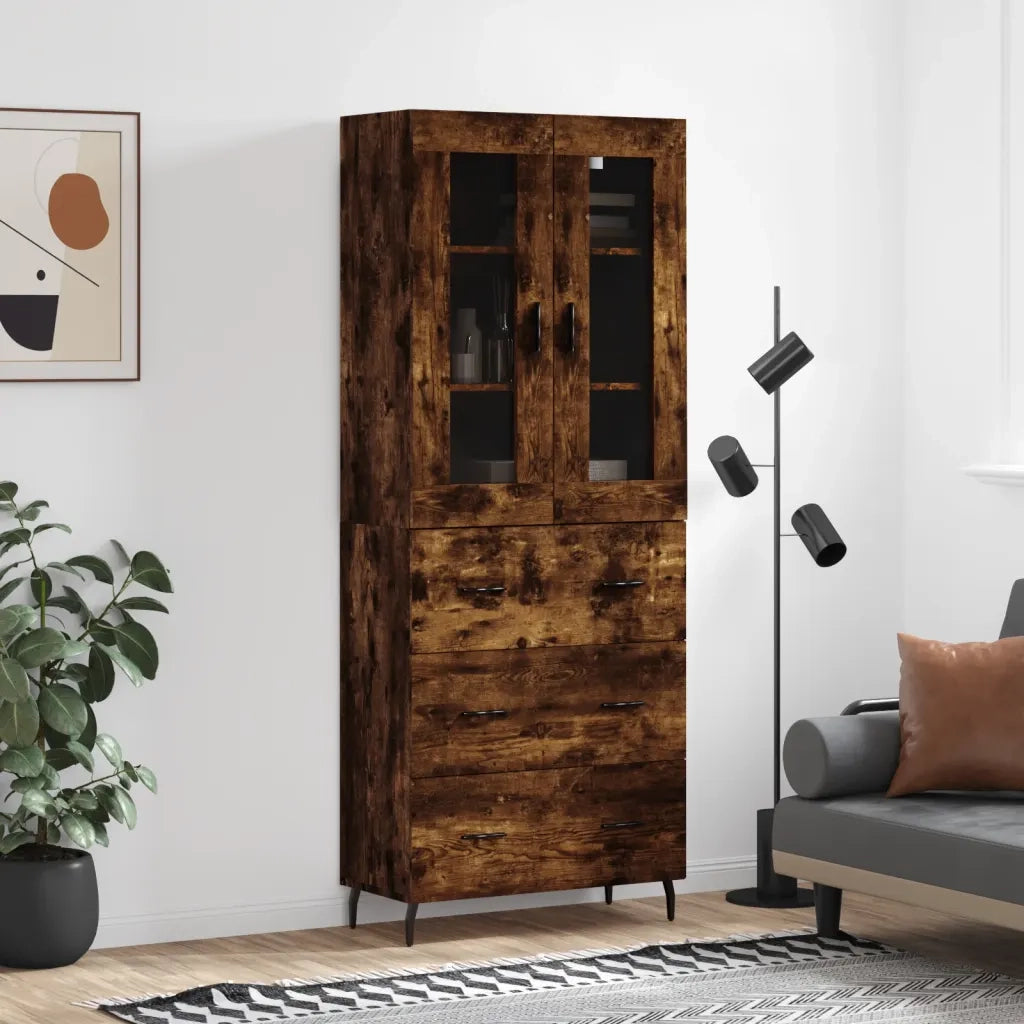 Credenza Rovere Fumo  69,5x34x180 cm in Legno Multistratocod mxl 126087