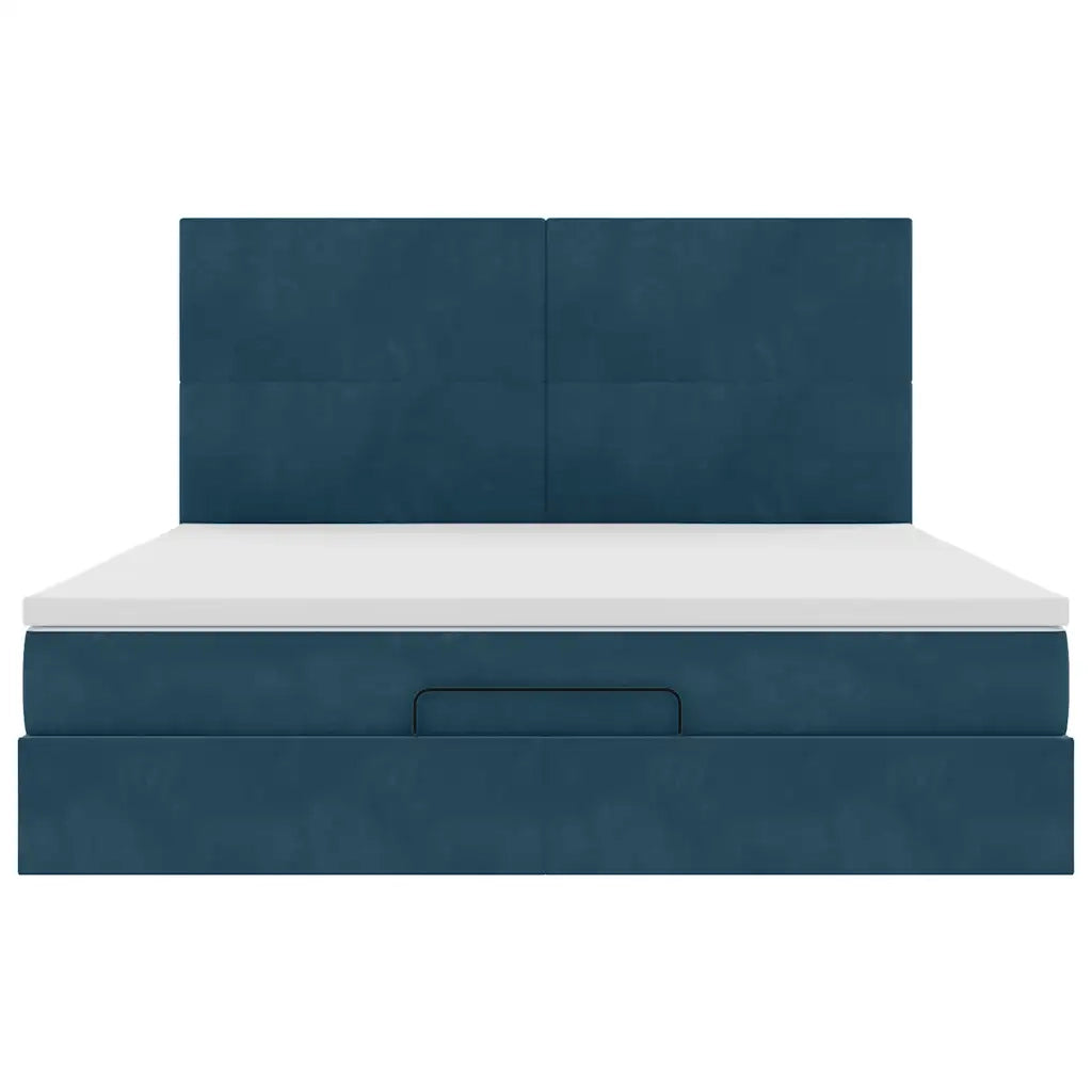 vidaXL Struttura Letto Pouf con Materassi 180x200 cm Velluto