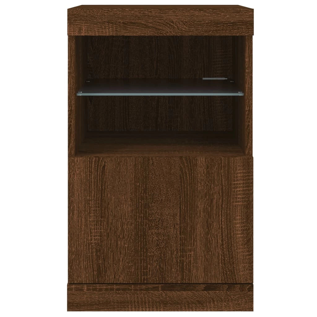 Credenza cassettiera armadio mobile contenitore organizer per cucina soggiorno salotto con luci LED 41 x 37 x 67 cm marrone 02_0029924