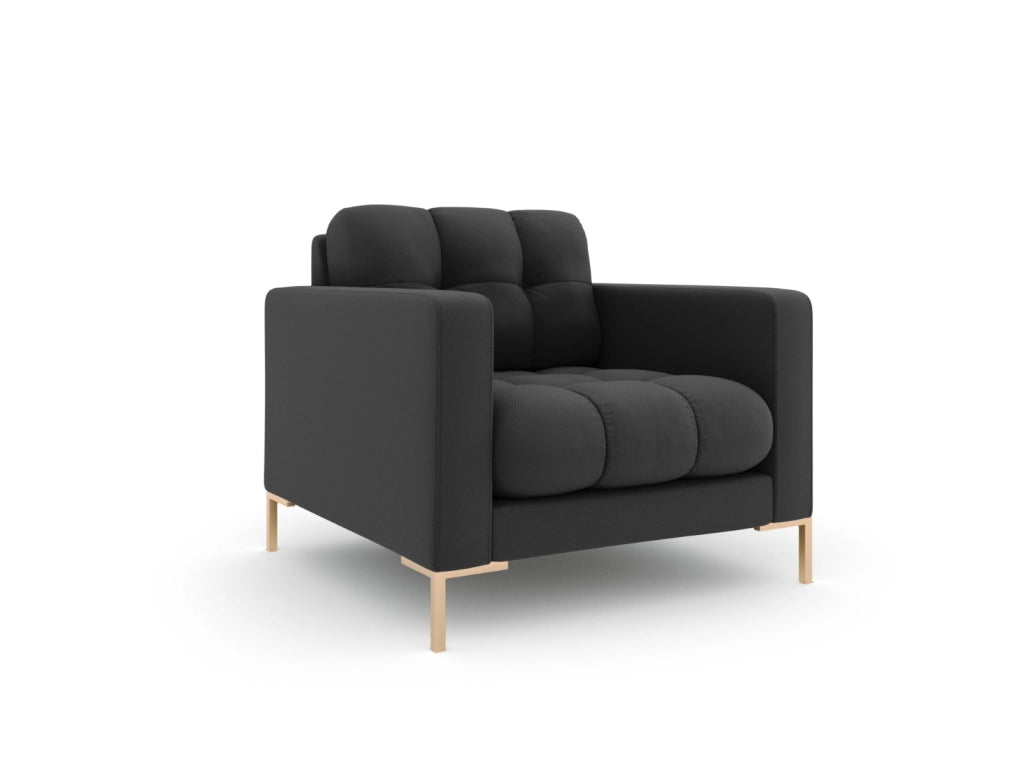 Cosmopolitan Design - Poltrona "Bali" in tessuto strutturato grigio scuro 