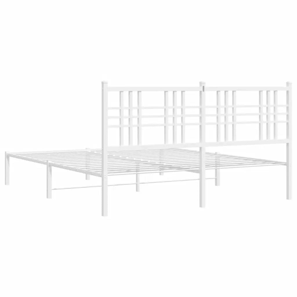 Giroletto con Testiera Metallo Bianco 150x200 cm