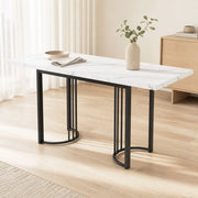 TAVOLO DA PRANZO ALLUNGABILE 140-179,5x80 cm MDF E METALLO NERO/BIANCO