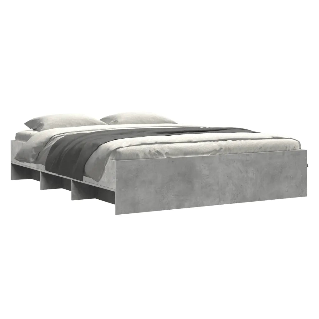 Letto matrimoniale | Letto per adulti | Giroletto Grigio Cemento 150x200 cm in Legno Multistrato