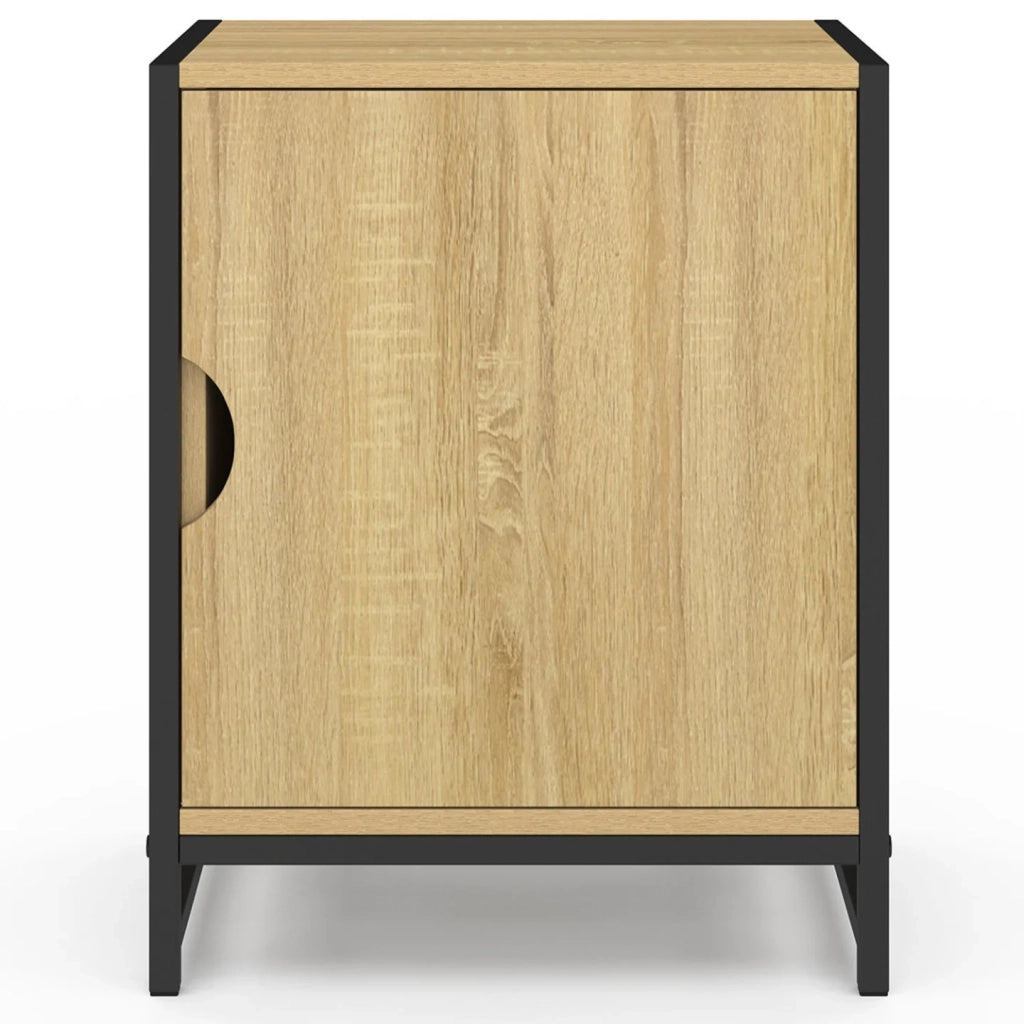IDMarket - Set di 2 comodini a 1 anta DETROIT dal design industriale