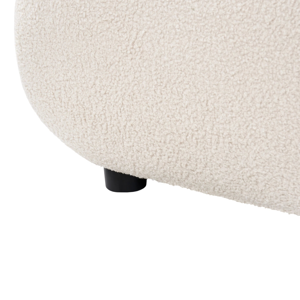 Pouf quadrato in tessuto bianco sporco imbottitura di qualità decorativo stile Moderno per soggiorno