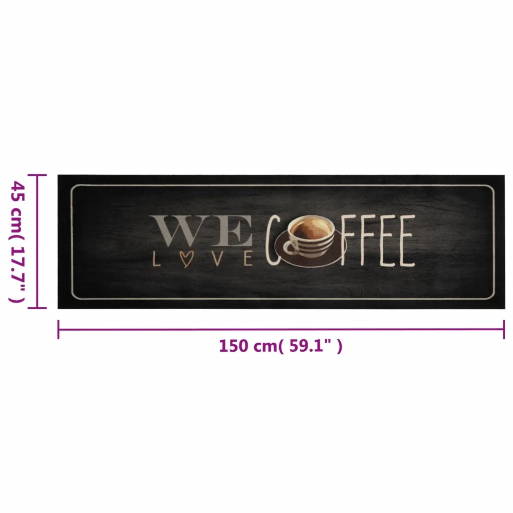 Tappeto da Cucina Lavabile-Tappetino da Cucina Testo Caff¨¨ 45x150 cm in Velluto 853409