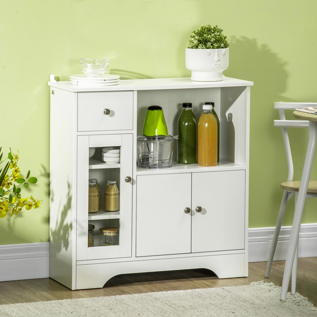 Tavolo da cucina con vetro ¨C zephmum ¨C bianco 80x30x82