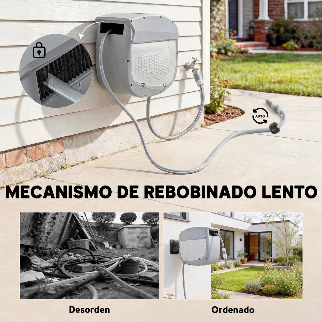 Carrete Manguera Retrattile 20+1,9 m ¨C zephmum ¨C Grigio