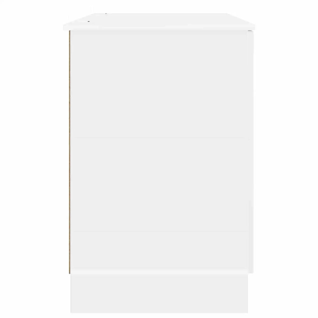 Scrivania Bianco Lucido 142,5 x 50 x 75 cm Legno ingegnerizzato