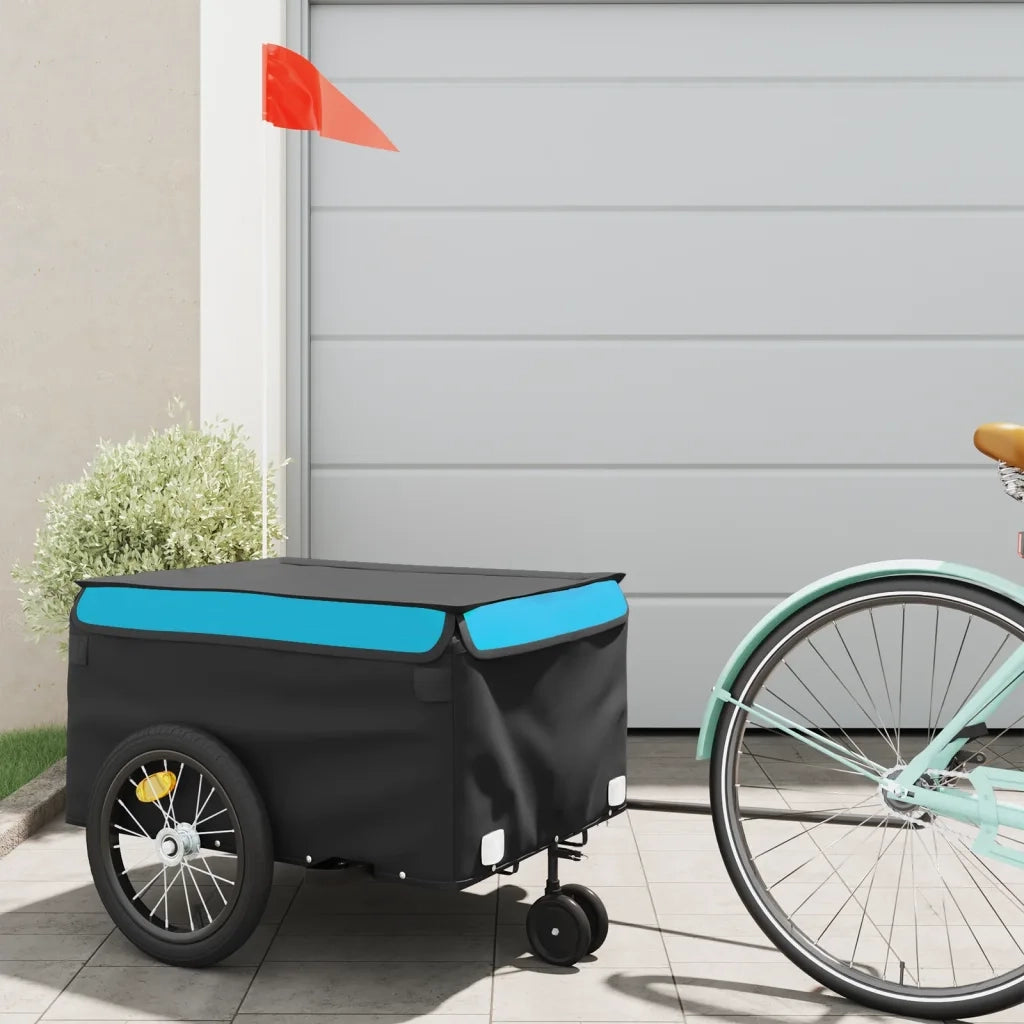 Rimorchio da Bici Nero e Blu 45 kg in Ferro CFW8432627