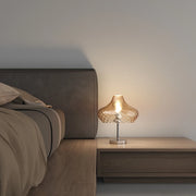 Abatjour Contemporaneo Dress Metallo Cromo Vetro Ambra 1 Luce E27