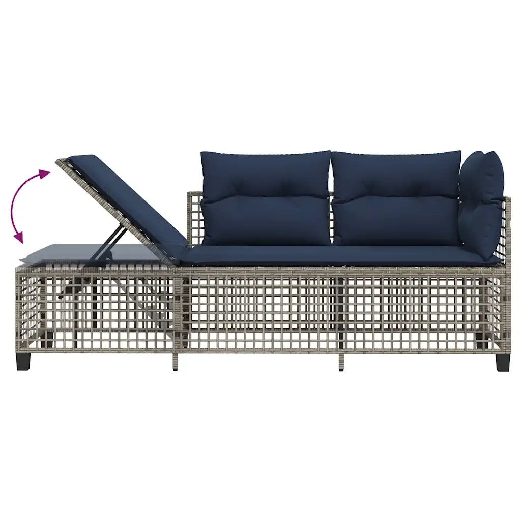 Set da giardino angolare a 3 pz con Cuscini in Polyrattan Grigio 365450