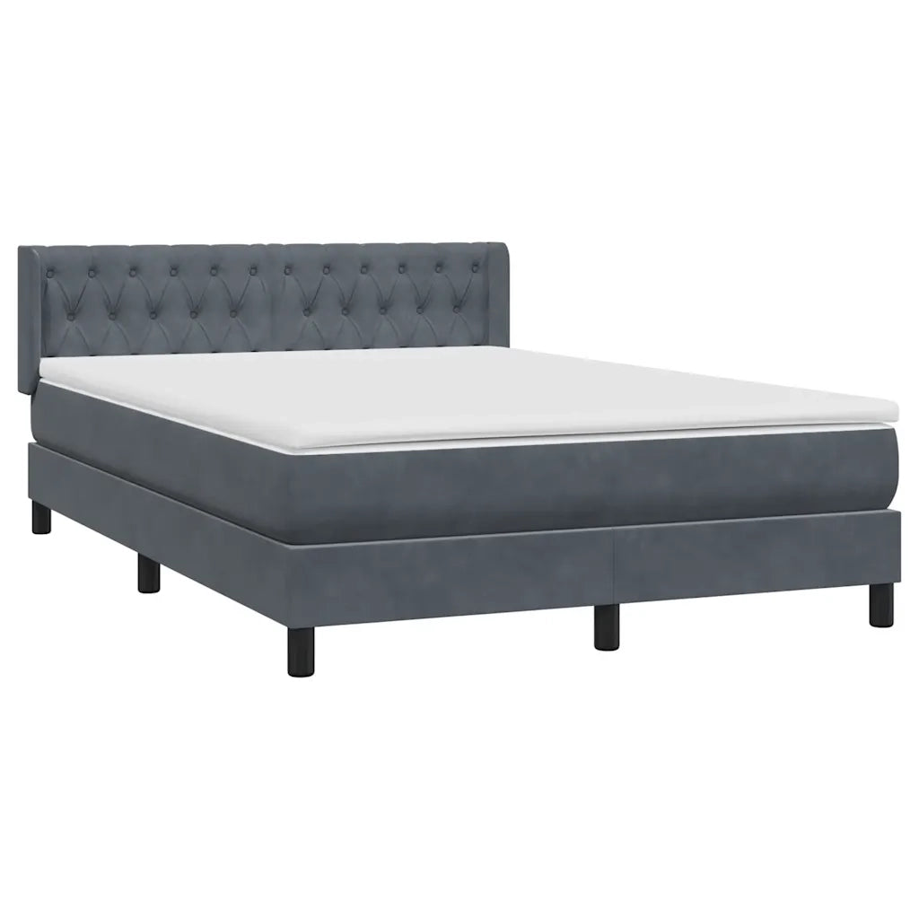 Giroletto a Molle con Materasso Grigio Scuro 160x210 cm Velluto 3318370