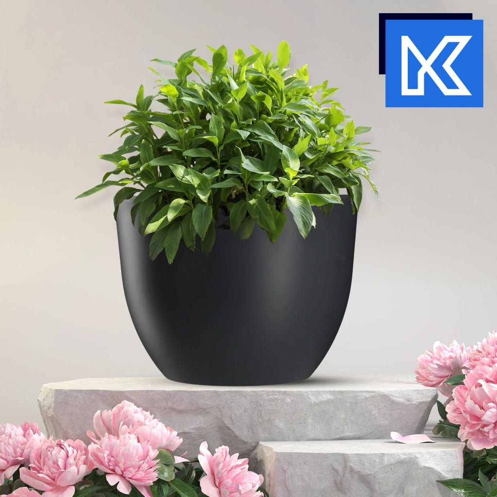Vaso da fiori KADAX, copertura per vaso da giardino, rotondo, 30 cm, antracite