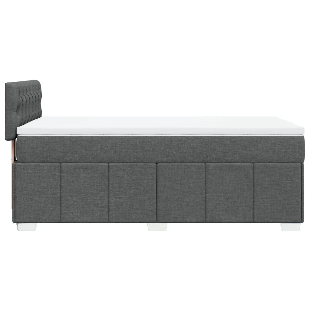 vidaXL Giroletto a Molle con Materasso Grigio Scuro 90x200 cm Tessuto