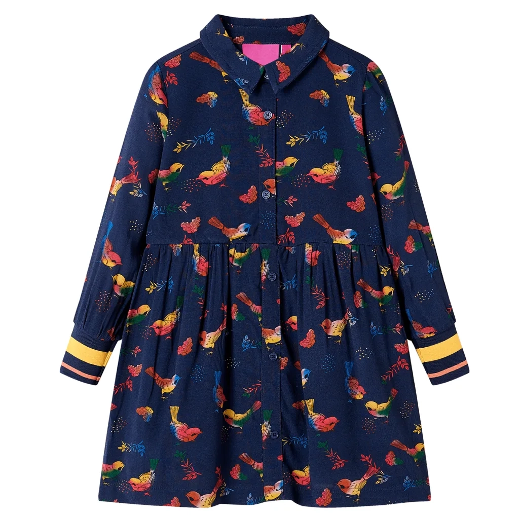 Abito da Bambina a Maniche Lunghe Blu Marino 116cod mxl 117237
