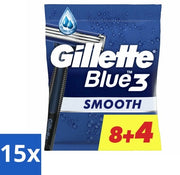 15 x Scheermesje da un uso singolo Blu III 12 pezzi per confezione - Raschietto - Raschietto da barba - Rasatura - Manico da rasatura - Testa da rasatura