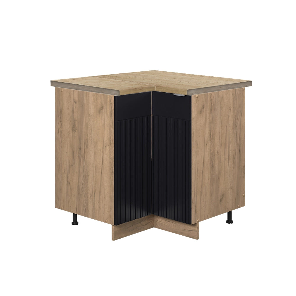 Mobile ad angolo cucina Fame-Line Nero rigato/Rovere dorato 80.5 cm, PL Rovere Vicco