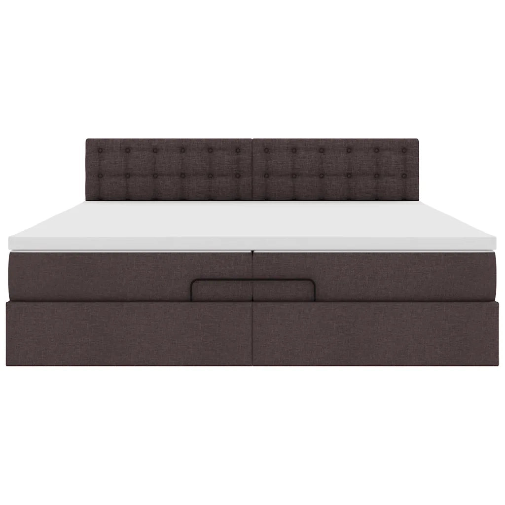 Struttura Letto Pouf con Materasso 200x200 cm in Tessuto