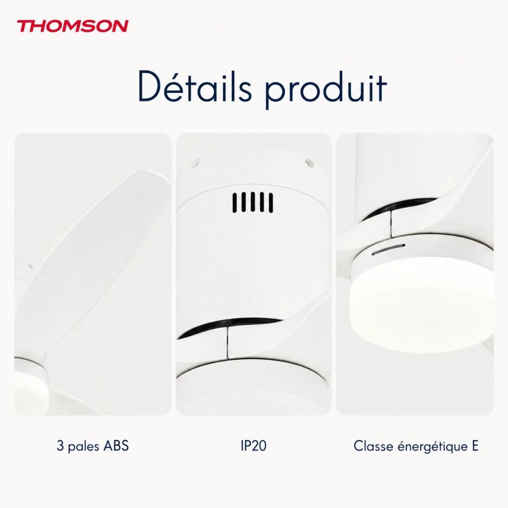Ventilatore da soffitto con luce e telecomando incluso THOMSON SARA