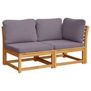 Set Salotto da Giardino 7 pz con Cuscini Legno Massello Acacia