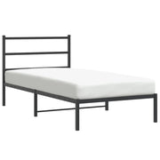 Letto singolo | Letto per adulti | Giroletto con Testiera Metallo Nero 100x200 cm