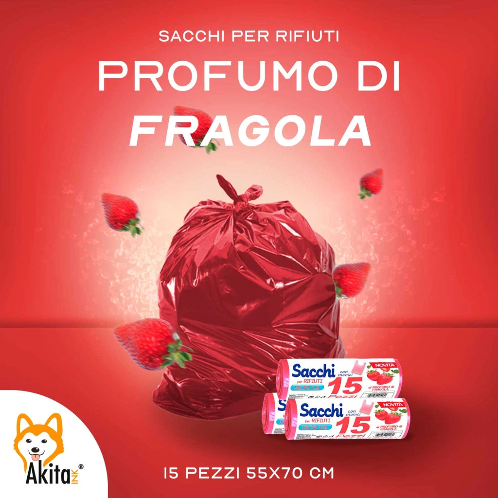 Akitaink 120 Sacchi Pattumiera 45L Profumati Manici