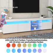 Mobile TV con illuminazione LED - Xylo - Per TV fino a 55 pollici, pannello luminoso, bianco
